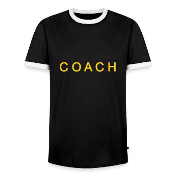 Coach - Men's Ringer Shirt - black/white - Front - AI Model Female 172 light (172cm) & AI Model Male 178 light (178cm)