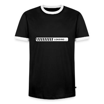 barre de progression - T-shirt contrasté Homme - noir/blanc - Devant - AI Model Female 172 light (172cm) & AI Model Male 178 light (178cm)