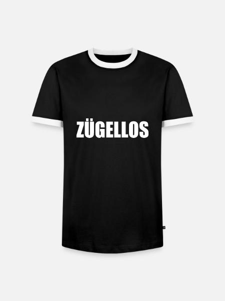zügellos - Männer Kontrast-T-Shirt - Schwarz/Weiß