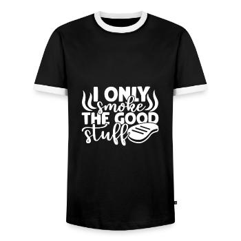 Grillen Grill Grillsaison Geschenkidee Witzig - Männer Kontrast-T-Shirt - Schwarz/Weiß - Vorne - AI Model Female 172 light (172cm) & AI Model Male 178 light (178cm)