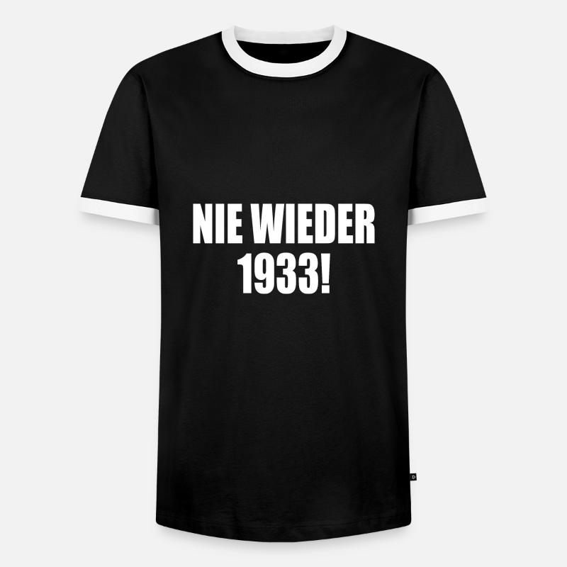 Never again 1933 - Men's Ringer Shirt - black/white