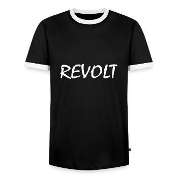 Revolt - T-shirt contrasté Homme - noir/blanc - Devant - AI Model Female 172 light (172cm) & AI Model Male 178 light (178cm)