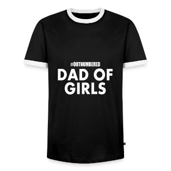 Dad of girls - T-shirt contrasté Homme - noir/blanc - Devant - AI Model Female 172 light (172cm) & AI Model Male 178 light (178cm)