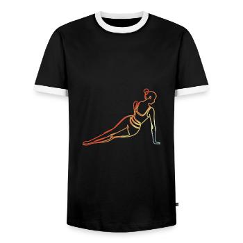 Fitness Sportswoman - Men's Ringer Shirt - black/white - Front - AI Model Female 172 light (172cm) & AI Model Male 178 light (178cm)