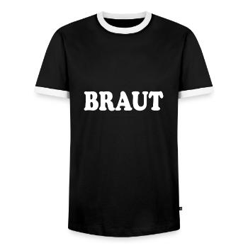 Braut - Männer Kontrast-T-Shirt - Schwarz/Weiß - Vorne - AI Model Female 172 light (172cm) & AI Model Male 178 light (178cm)