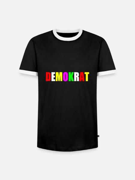 Demokrat - Männer Kontrast-T-Shirt - Schwarz/Weiß