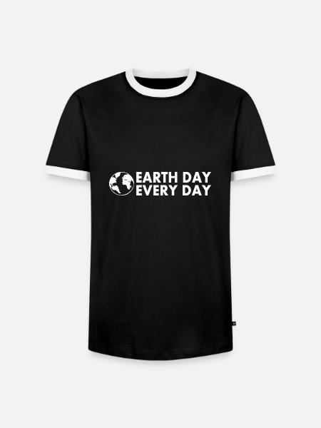 earth day every day - Männer Kontrast-T-Shirt - Schwarz/Weiß