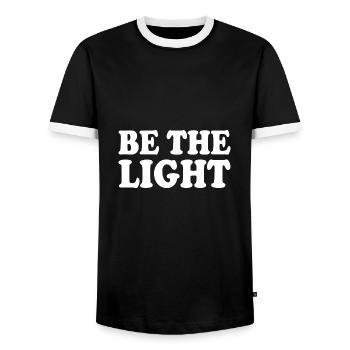 Be the light - Männer Kontrast-T-Shirt - Schwarz/Weiß - Vorne - AI Model Female 172 light (172cm) & AI Model Male 178 light (178cm)