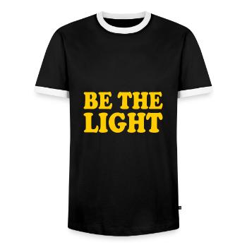 Be the light - Männer Kontrast-T-Shirt - Schwarz/Weiß - Vorne - AI Model Female 172 light (172cm) & AI Model Male 178 light (178cm)