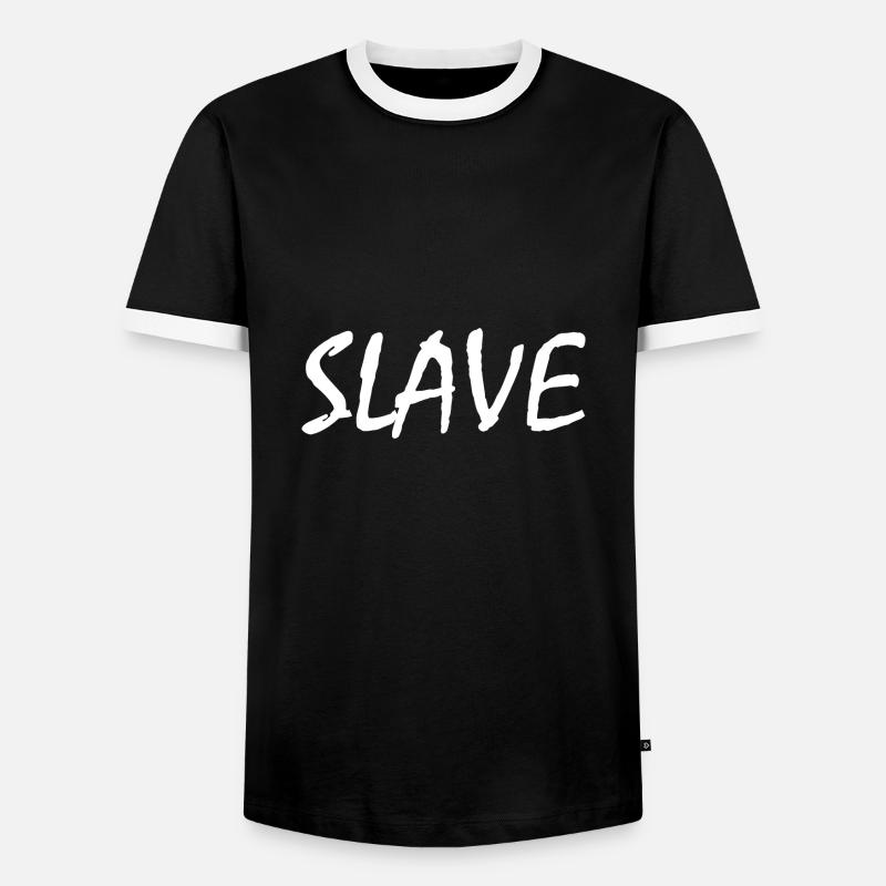 Slave - Men's Ringer Shirt - black/white