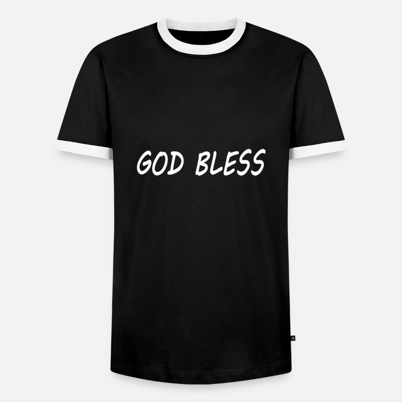 God bless - Männer Kontrast-T-Shirt - Schwarz/Weiß