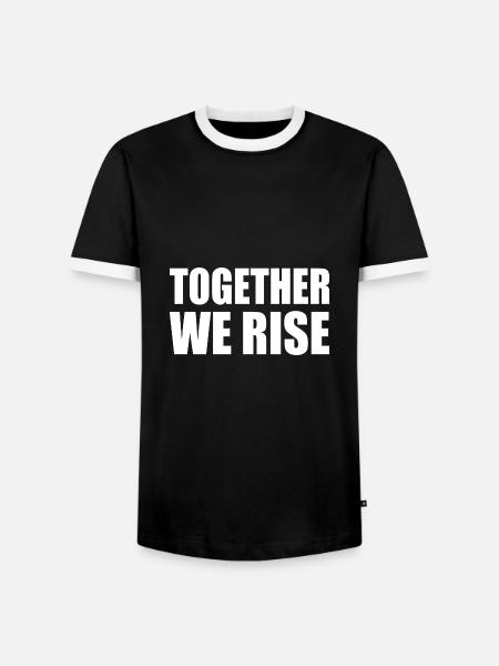 together we rise - Männer Kontrast-T-Shirt - Schwarz/Weiß