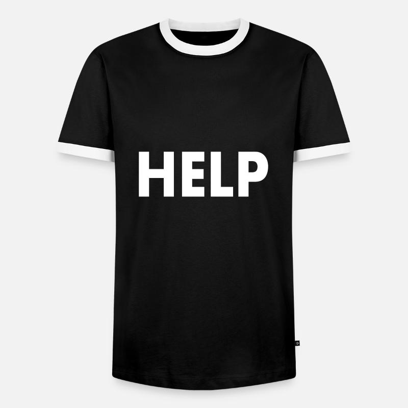 Help - Men's Ringer Shirt - black/white