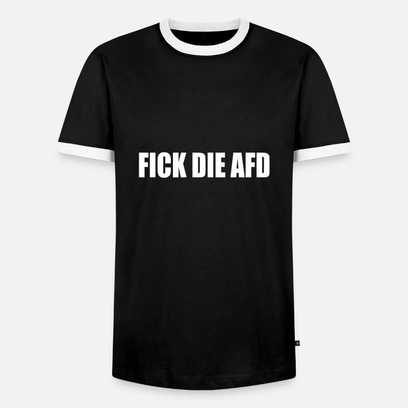 Fick die afd - Männer Kontrast-T-Shirt - Schwarz/Weiß