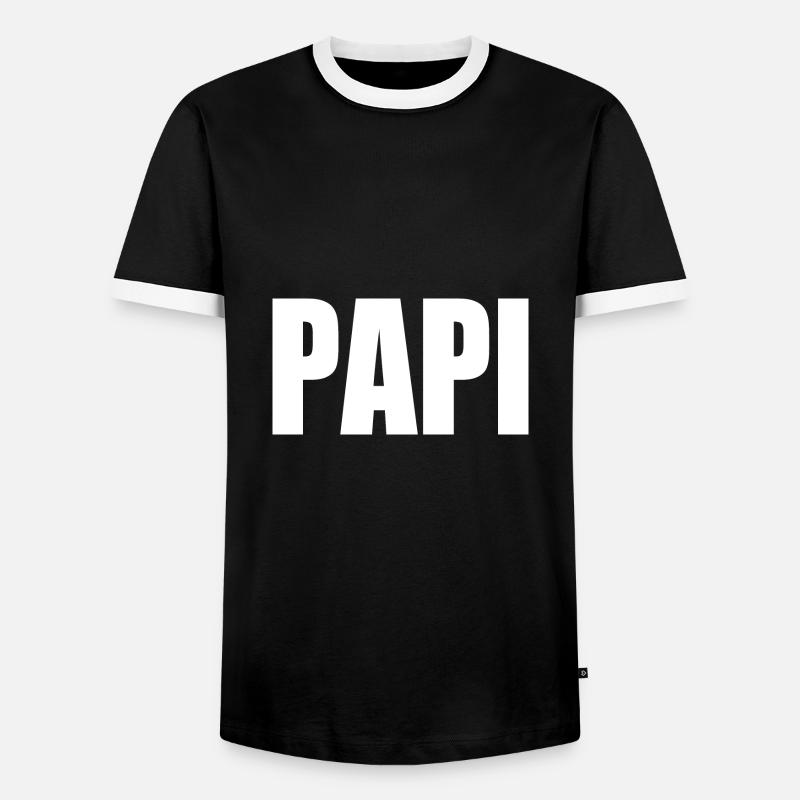 Papi - Männer Kontrast-T-Shirt - Schwarz/Weiß