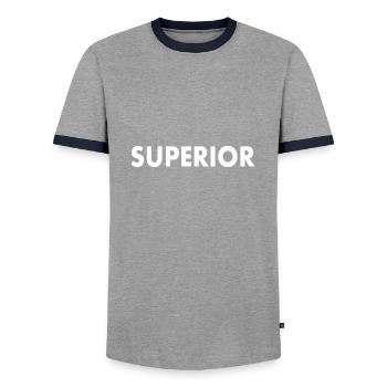 superior - Männer Kontrast-T-Shirt - Grau/Navy  - Vorne - AI Model Female 172 light (172cm) & AI Model Male 178 light (178cm)