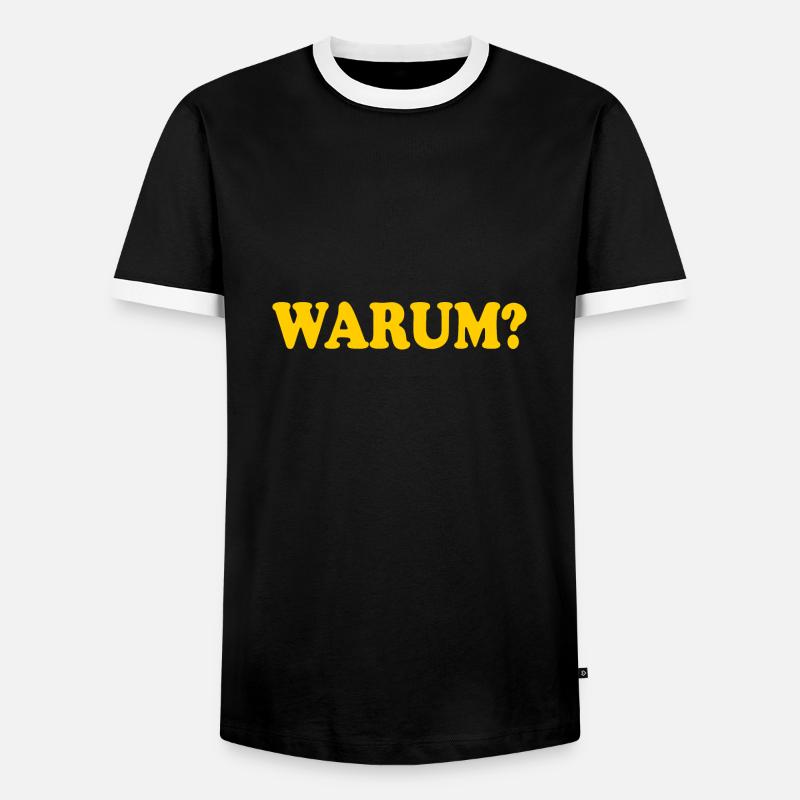 Warum - Männer Kontrast-T-Shirt - Schwarz/Weiß