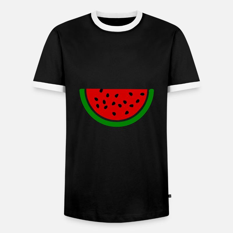 Watermelon melon - Men's Ringer Shirt - black/white