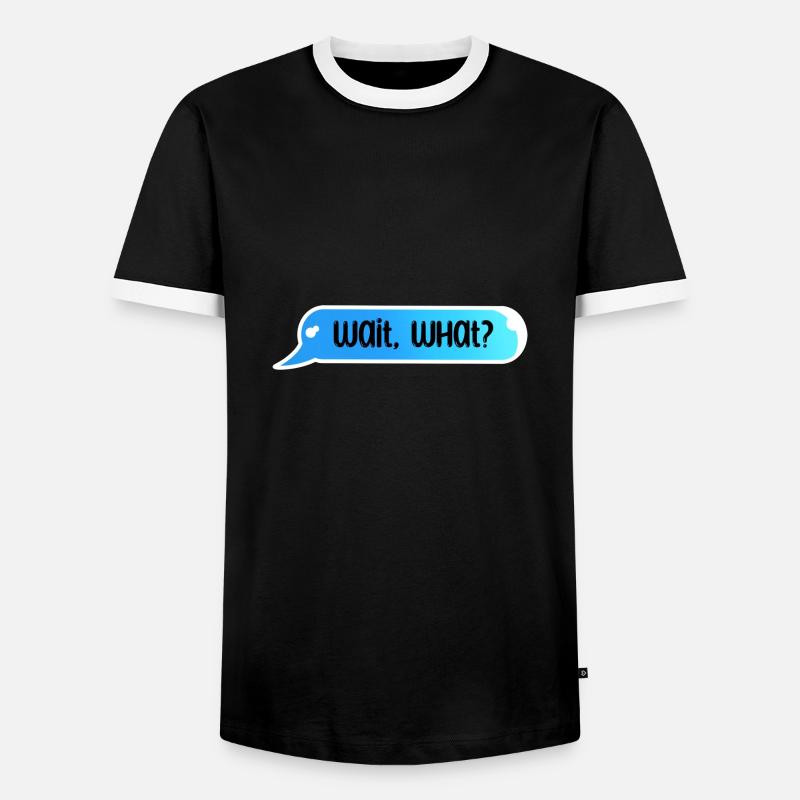 Wait What Witzig Grammatik - Männer Kontrast-T-Shirt - Schwarz/Weiß