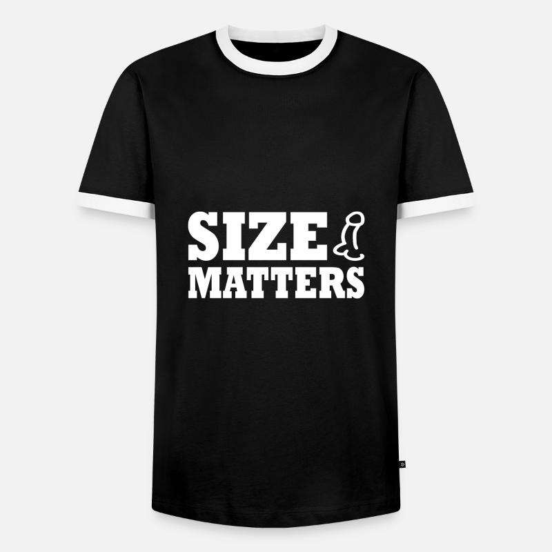 Penis size matters - Männer Kontrast-T-Shirt - Schwarz/Weiß