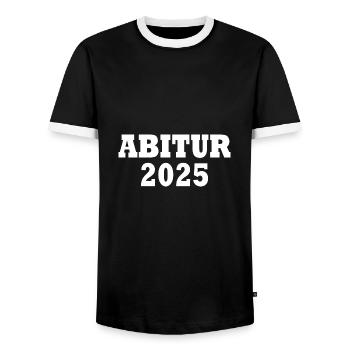 Abitur 2025 - Männer Kontrast-T-Shirt - Schwarz/Weiß - Vorne - AI Model Female 172 light (172cm) & AI Model Male 178 light (178cm)