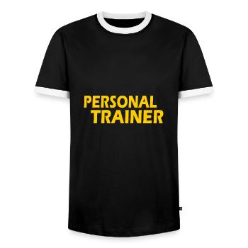 Personal trainer - Men's Ringer Shirt - black/white - Front - AI Model Female 172 light (172cm) & AI Model Male 178 light (178cm)