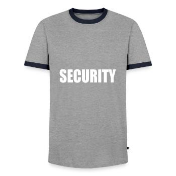Security - Men's Ringer Shirt - grey/navy  - Front - AI Model Female 172 light (172cm) & AI Model Male 178 light (178cm)