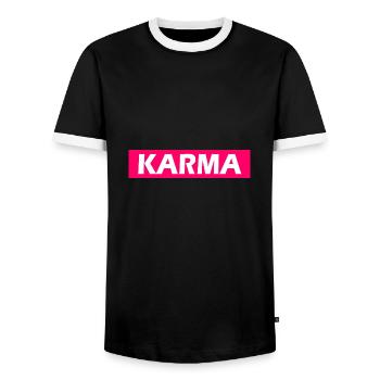 Karma - Männer Kontrast-T-Shirt - Schwarz/Weiß - Vorne - AI Model Female 172 light (172cm) & AI Model Male 178 light (178cm)