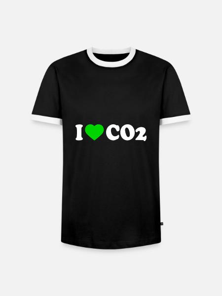 I love co2 - Männer Kontrast-T-Shirt - Schwarz/Weiß