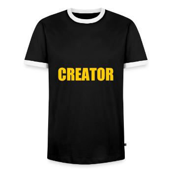 Creator - T-shirt contrasté Homme - noir/blanc - Devant - AI Model Female 172 light (172cm) & AI Model Male 178 light (178cm)