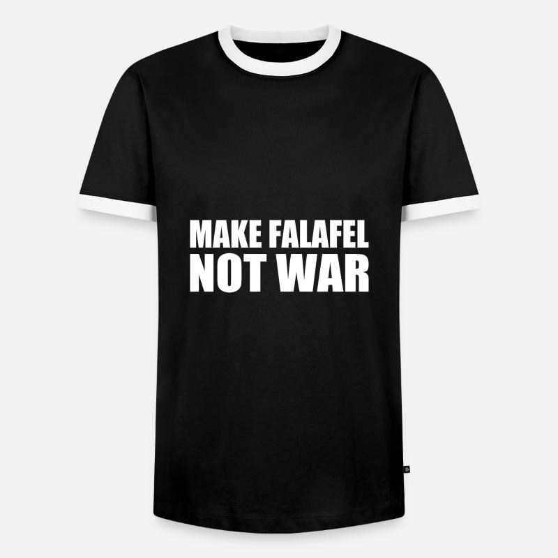 Make falafel not war - Men's Ringer Shirt - black/white