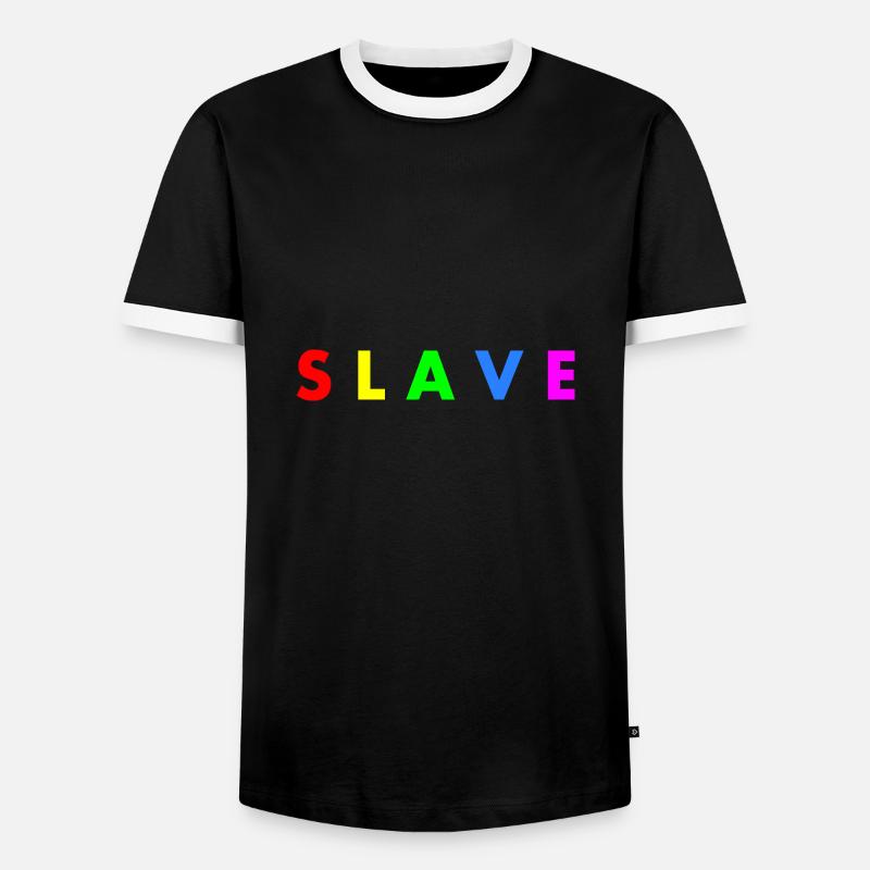 Slave - Men's Ringer Shirt - black/white
