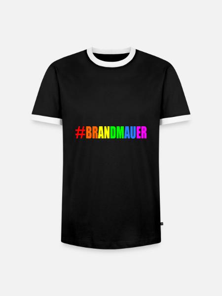 brandmauer - Männer Kontrast-T-Shirt - Schwarz/Weiß