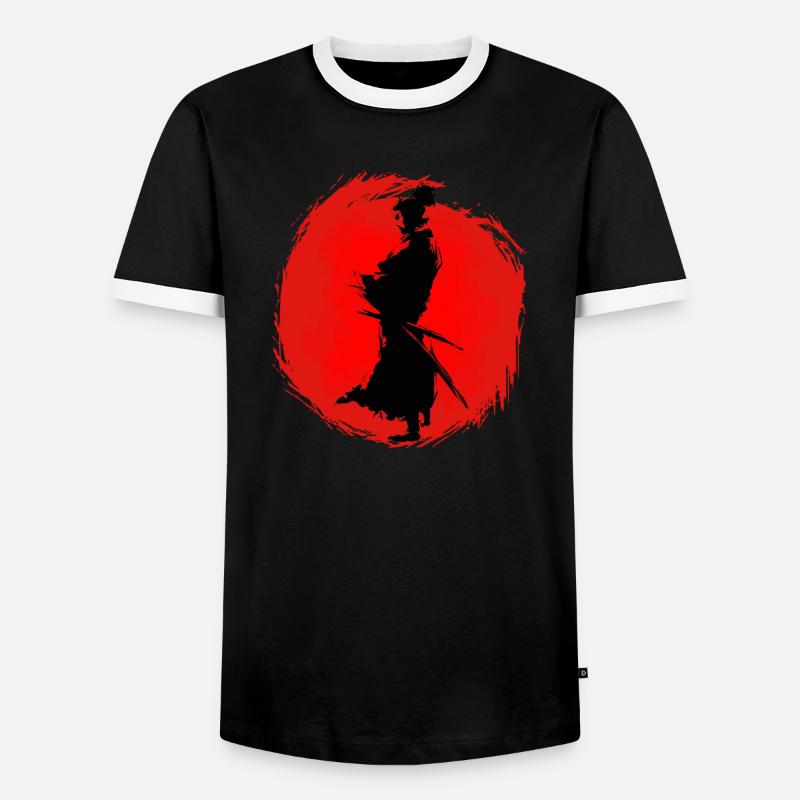 Samurai - Japan - Krieger - Männer Kontrast-T-Shirt - Schwarz/Weiß