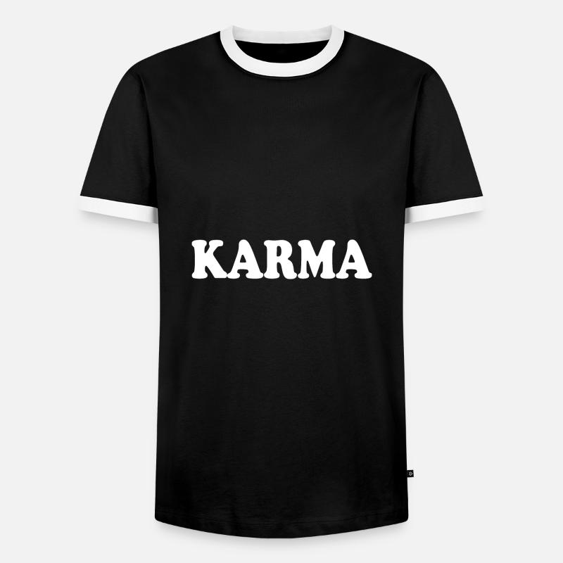 Karma - Men's Ringer Shirt - black/white
