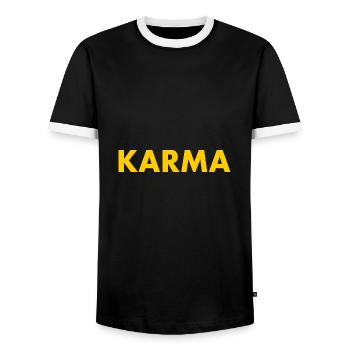 Karma - Männer Kontrast-T-Shirt - Schwarz/Weiß - Vorne - AI Model Female 172 light (172cm) & AI Model Male 178 light (178cm)