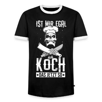 Koch Chefkoch Kochen Geschenk - Ich koch das so - Männer Kontrast-T-Shirt - Schwarz/Weiß - Vorne - AI Model Female 172 light (172cm) & AI Model Male 178 light (178cm)