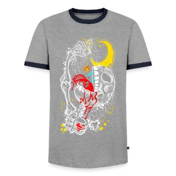 Gothic - Männer Kontrast-T-Shirt - Grau/Navy  - Vorne - AI Model Female 172 light (172cm) & AI Model Male 178 light (178cm)