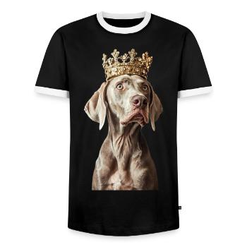 Weimaraner - Männer Kontrast-T-Shirt - Schwarz/Weiß - Vorne - AI Model Female 172 light (172cm) & AI Model Male 178 light (178cm)