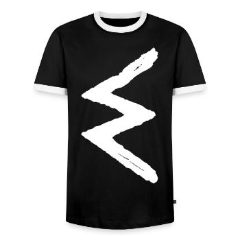 Elder Futhark Rune Sowilo - lettre S - T-shirt contrasté Homme - noir/blanc - Devant - AI Model Female 172 light (172cm) & AI Model Male 178 light (178cm)