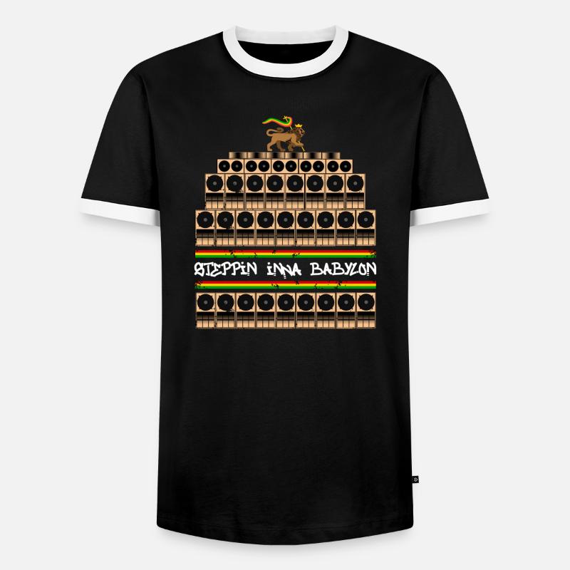 Steppin - Männer Kontrast-T-Shirt - Schwarz/Weiß