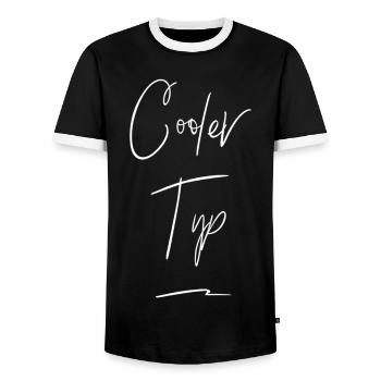 Cooler Typ Lustiger Spruch - Männer Kontrast-T-Shirt - Schwarz/Weiß - Vorne - AI Model Female 172 light (172cm) & AI Model Male 178 light (178cm)