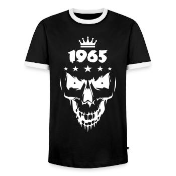 Skull (1965) - Men's Ringer Shirt - black/white - Front - AI Model Female 172 light (172cm) & AI Model Male 178 light (178cm)
