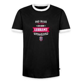 Ich habe kein Leben ich bin Lehramt Studentin - Männer Kontrast-T-Shirt - Schwarz/Weiß - Vorne - AI Model Female 172 light (172cm) & AI Model Male 178 light (178cm)