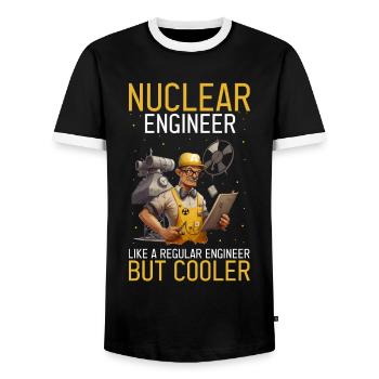 Kernenergie Spruch für Kernenergie - Männer Kontrast-T-Shirt - Schwarz/Weiß - Vorne - AI Model Female 172 light (172cm) & AI Model Male 178 light (178cm)