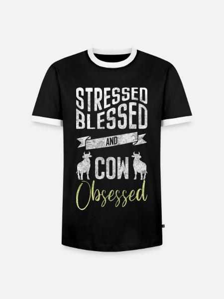 Rind Bauer Süß Wirtschaft - Männer Kontrast-T-Shirt - Schwarz/Weiß