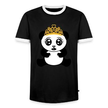 weiblich maedchen prinzessin krone koenigin schoen - Männer Kontrast-T-Shirt - Schwarz/Weiß - Vorne - AI Model Female 172 light (172cm) & AI Model Male 178 light (178cm)