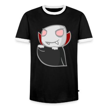 vampire - Men's Ringer Shirt - black/white - Front - AI Model Female 172 light (172cm) & AI Model Male 178 light (178cm)