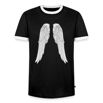 Engel Flügel Elfen Feen göttlich himmlisch magisch - Männer Kontrast-T-Shirt - Schwarz/Weiß - Vorne - AI Model Female 172 light (172cm) & AI Model Male 178 light (178cm)