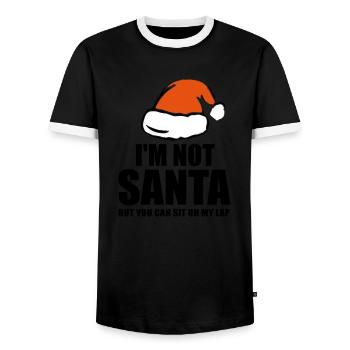 Je ne suis pas Santa Santa drôle citation de Noël - T-shirt contrasté Homme - noir/blanc - Devant - AI Model Female 172 light (172cm) & AI Model Male 178 light (178cm)